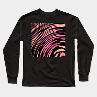 Circle of Pixel Pink Hearts Pattern Long Sleeve T-Shirt